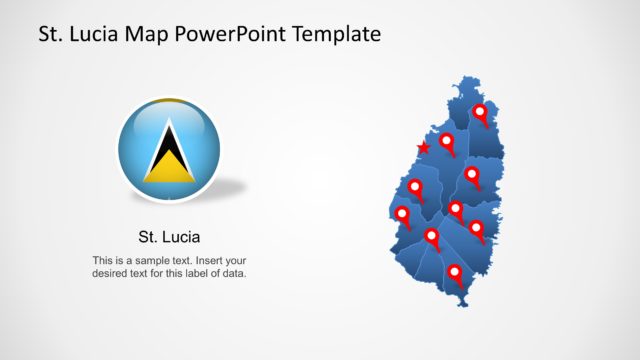Saint Lucia PowerPoint Map