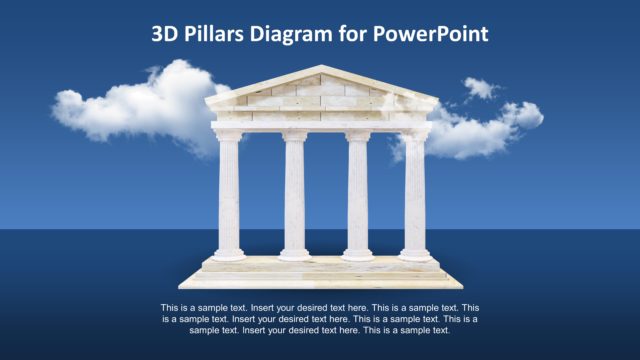 4 Columns Animated Greek Temple 3D PowerPoint Template