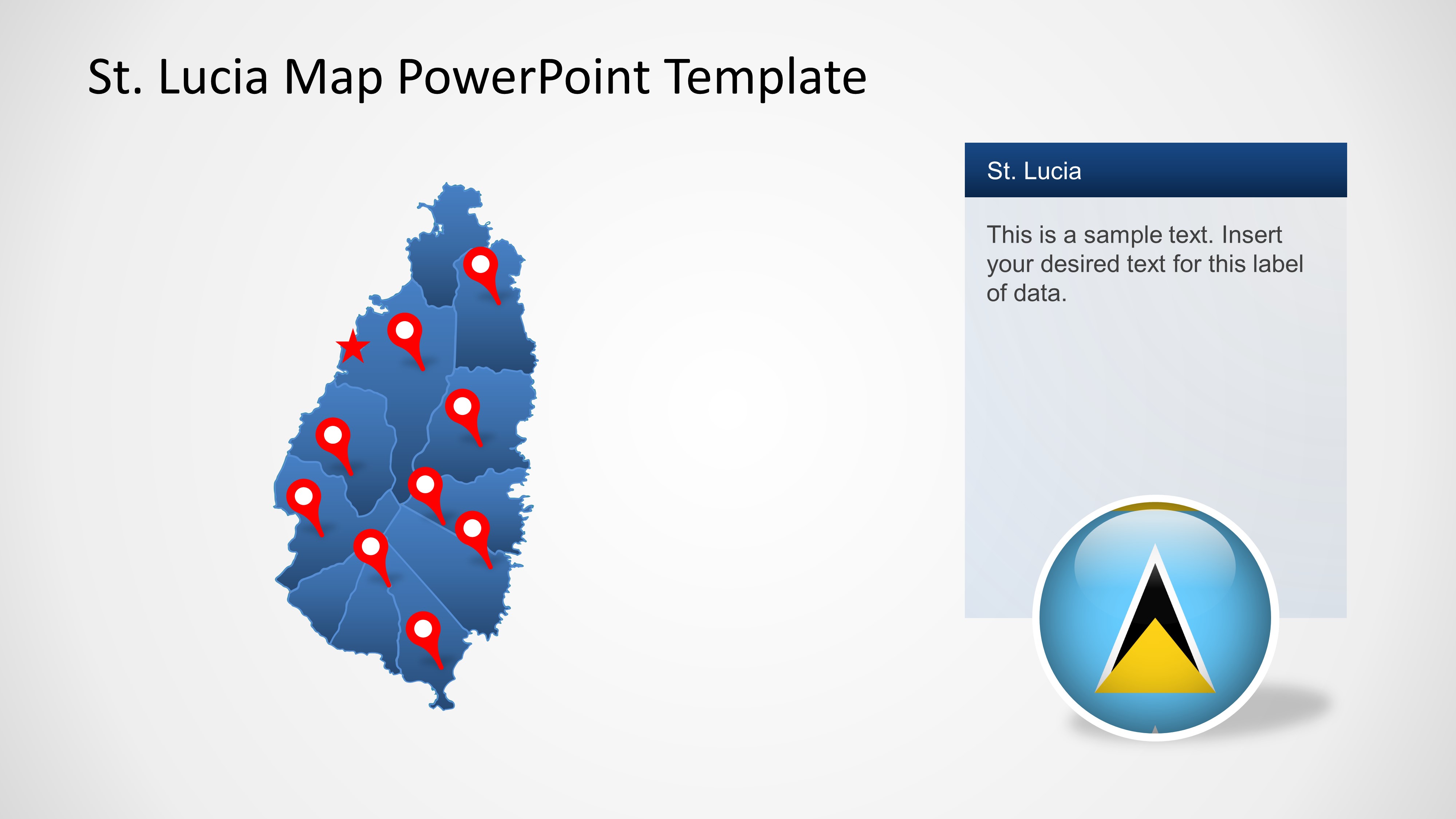 Saint Lucia PPT Map with States