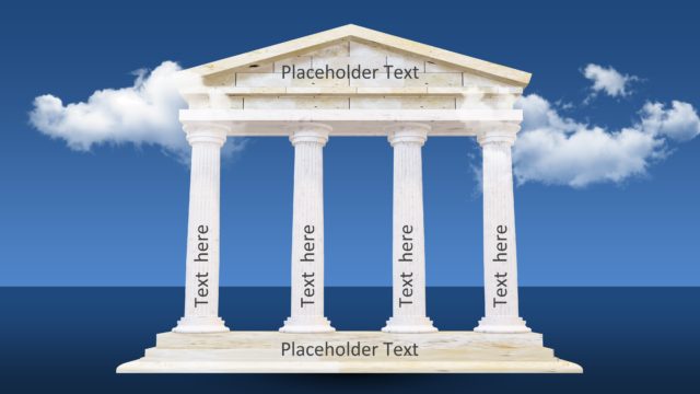 3D Pillar Design Greek Architecture PPT