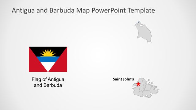 Flag and PowerPoint Map of Antigua and Barbuda