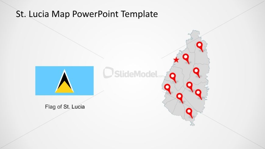 PowerPoint Map of Saint Lucia