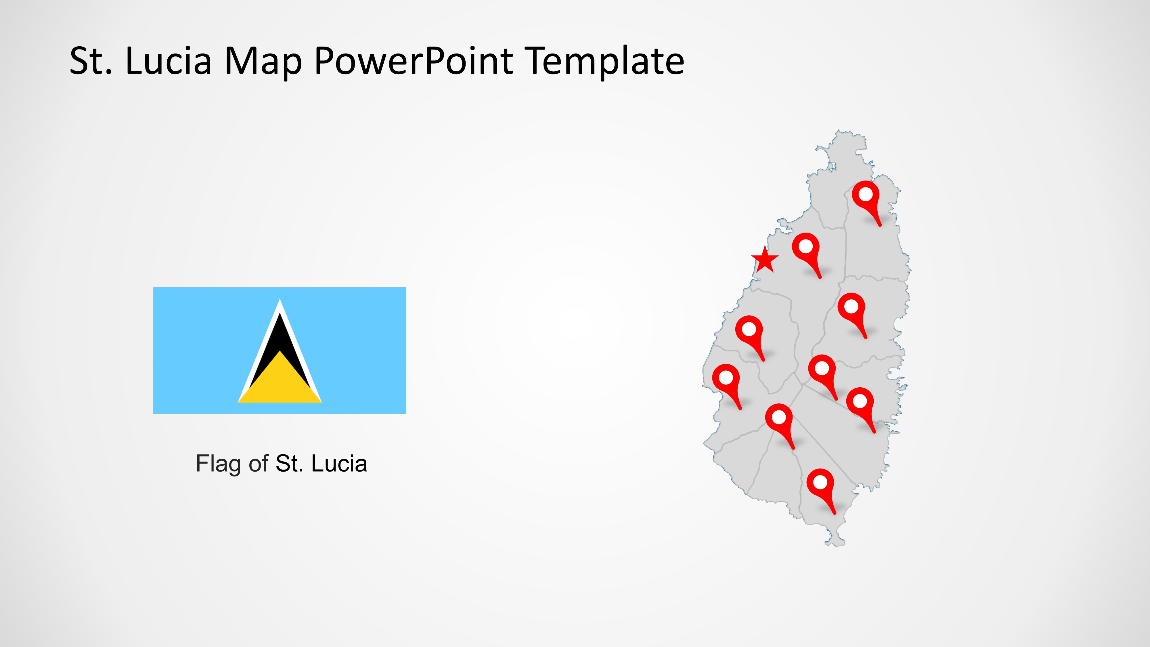PowerPoint Map of Saint Lucia