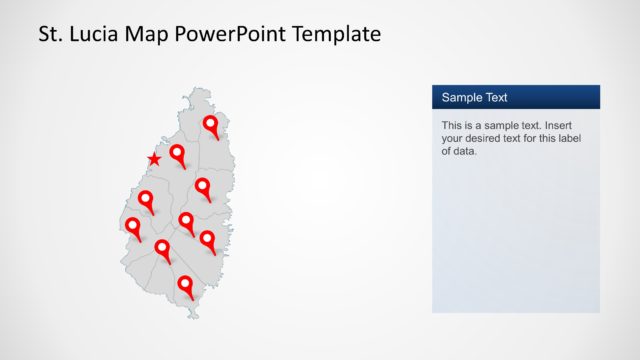 Saint Lucia PowerPoint Map with Capital City