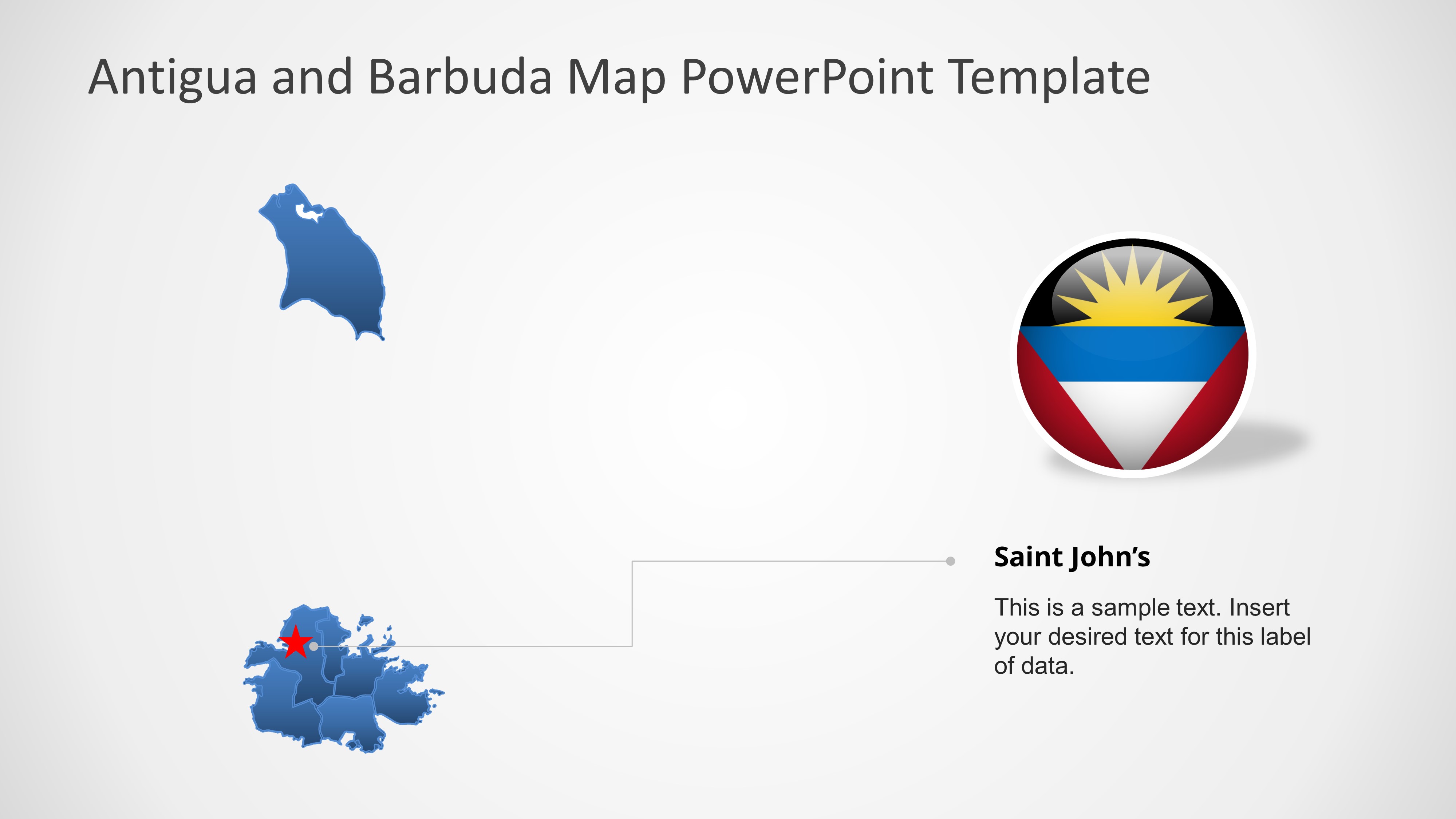 Editable PPT Map of Antigua and Barbuda