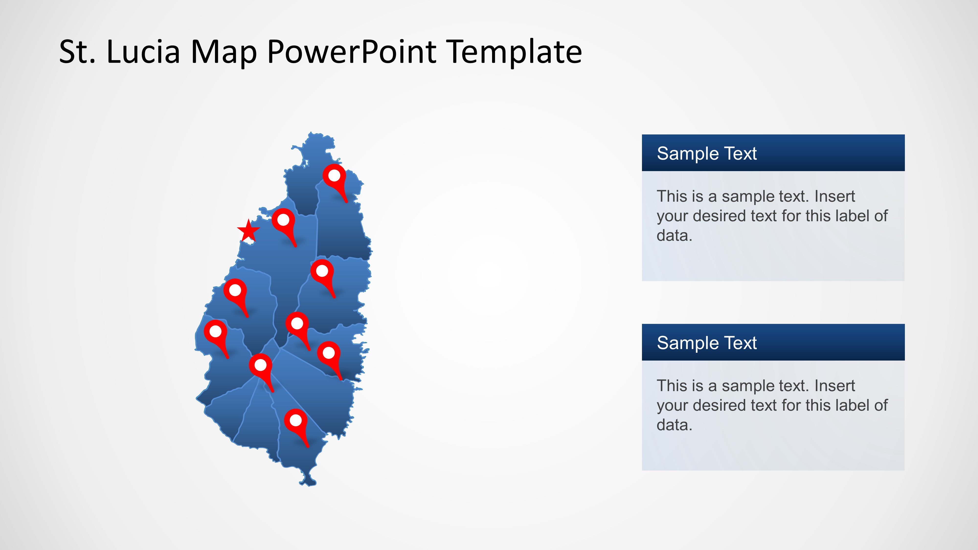 Editable PowerPoint Map of Saint Lucia