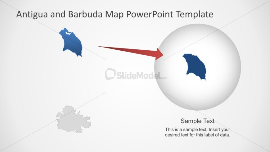 Highlight Map PowerPoint of Antigua and Barbuda
