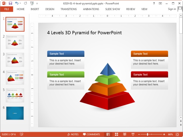 Standard slide size in PowerPoint 2013