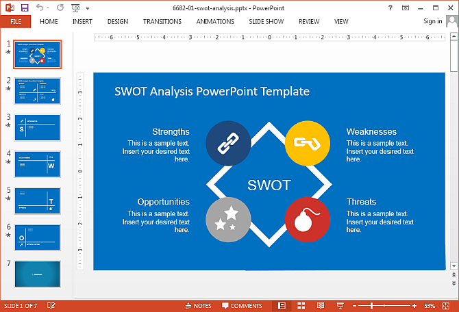 Swot analysis for PowerPoint presentations