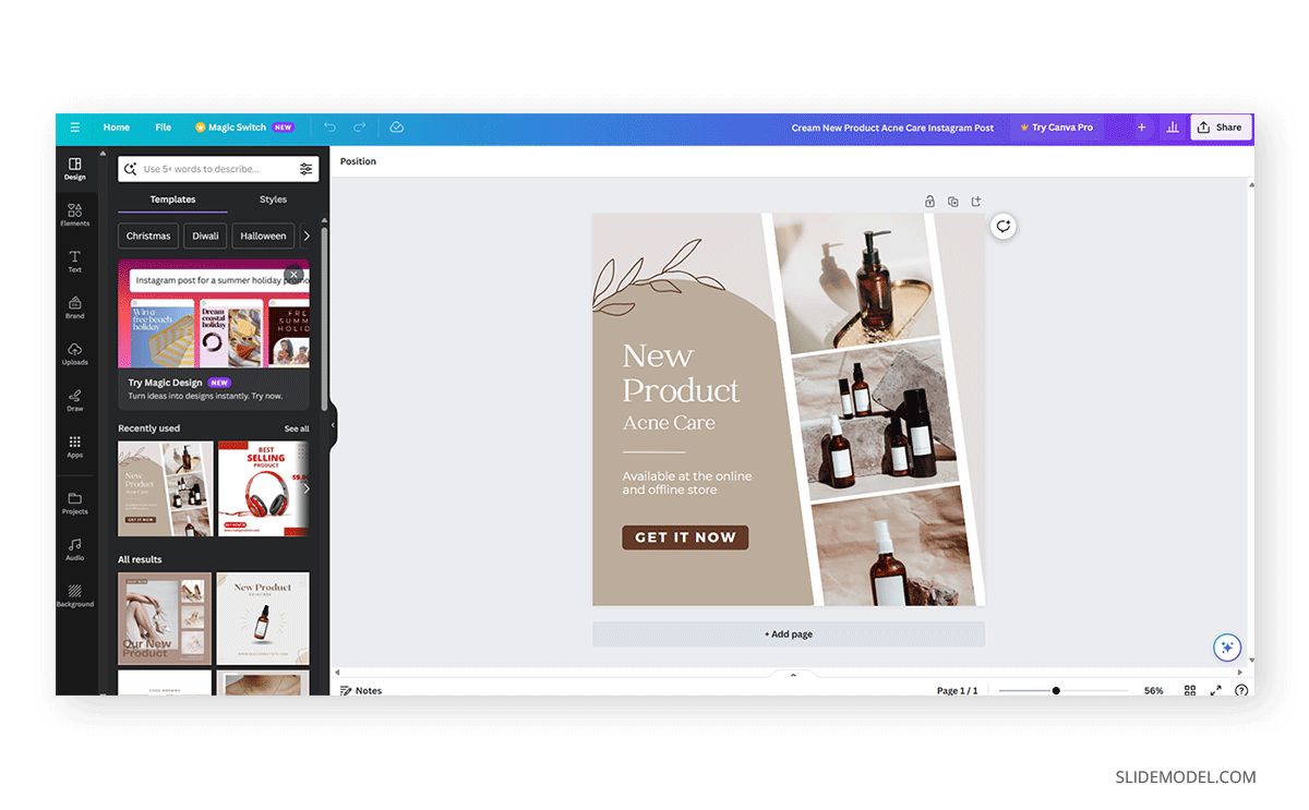 Design builder in Canva