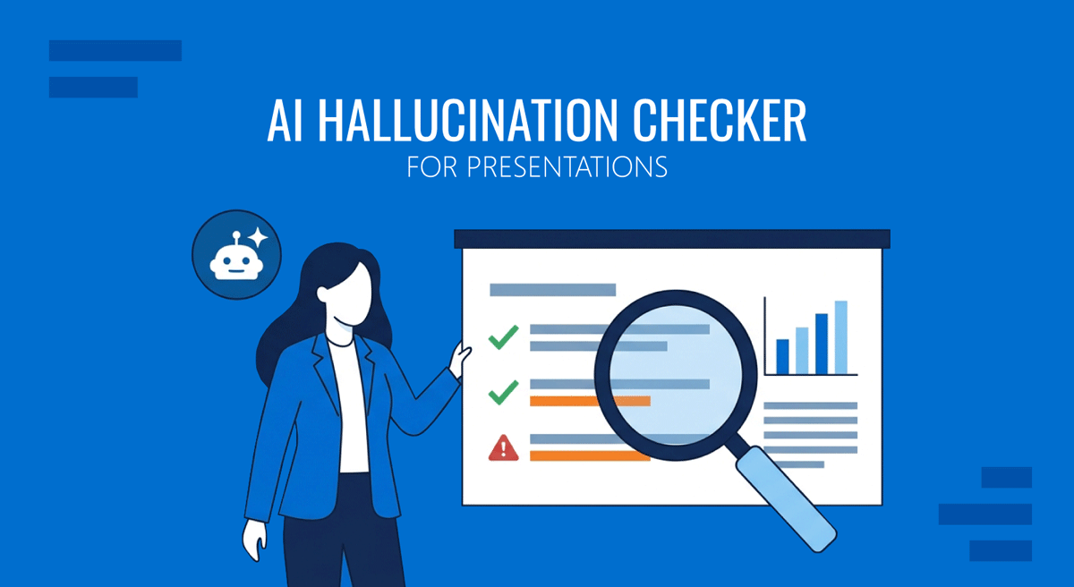 Cover for AI Hallucination Checker for Presentations guide by SlideModel