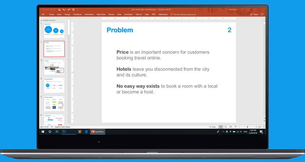 Airbnb Pitch Deck Problem Definition Example Slide