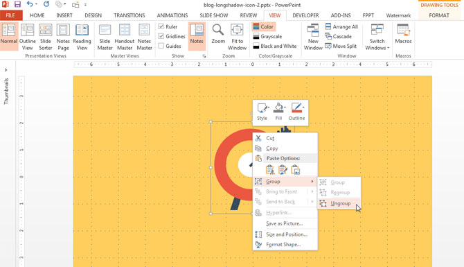 Ungrouping Target Icon for PowerPoint
