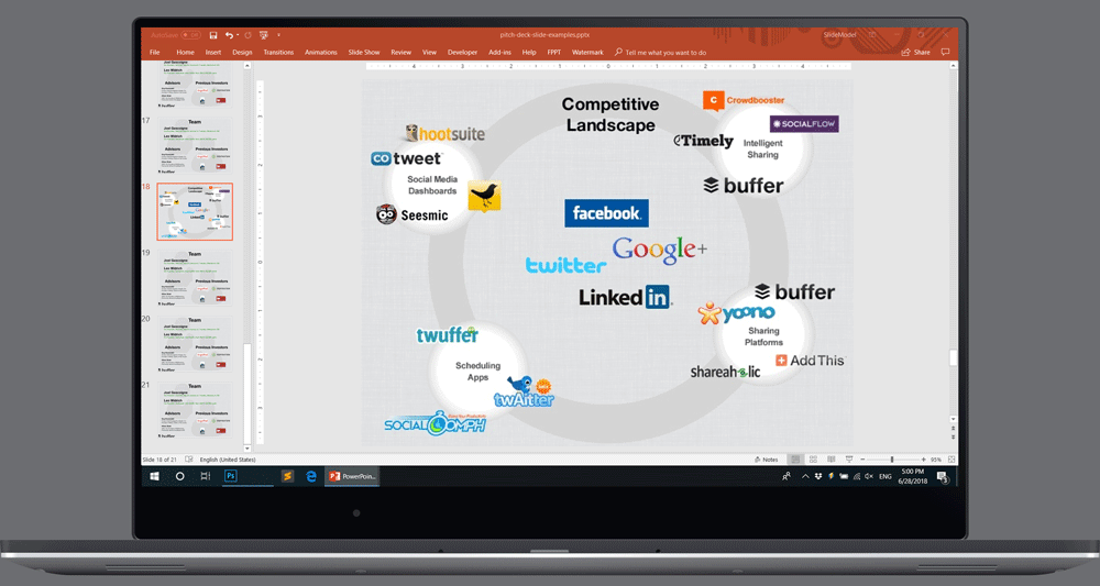 Buffer Slide Pitch Deck Example - Example: Buffer Pitch Deck - Competitive Landscape Slide