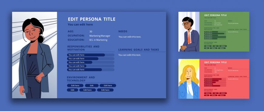 Buyer Persona Template Design for PowerPoint SlideModel