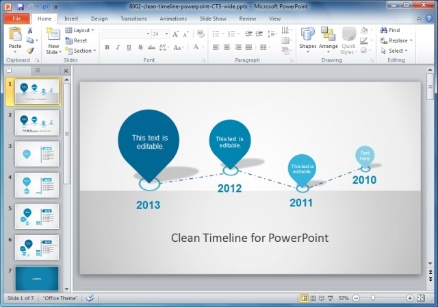 clean timeline design for PowerPoint