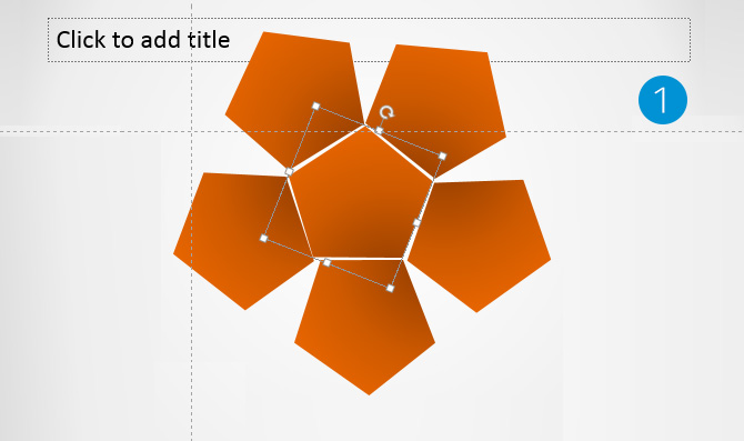 Pentagonal Shape created with PowerPoint Pentagons