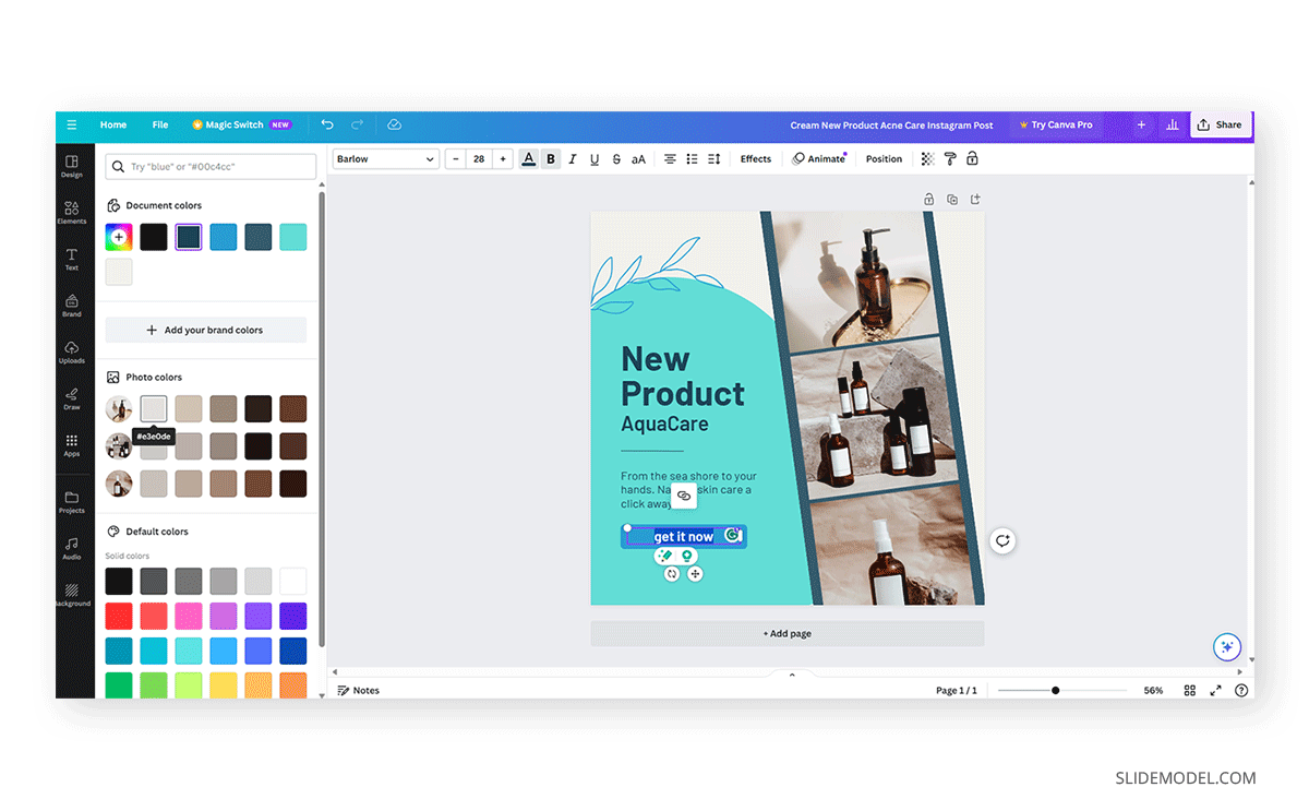Customizing font color in Canva