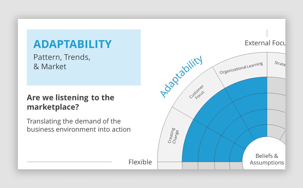 Adaptability Slide in Denison Model PowerPoint Template
