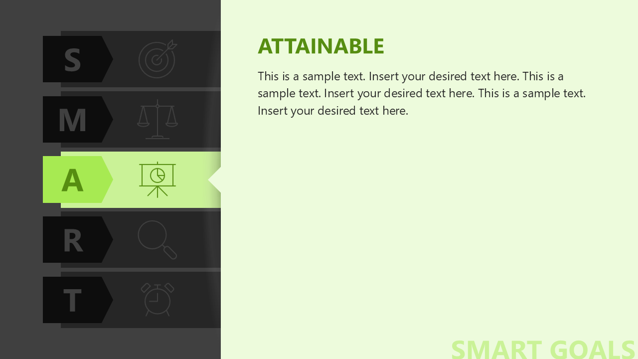 SMART Goals PPT Slide Layout 