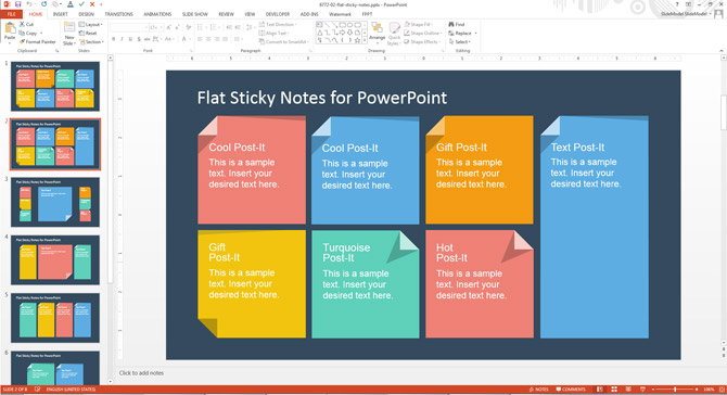 Editable Sticky Note Templates, Fun and Colourful