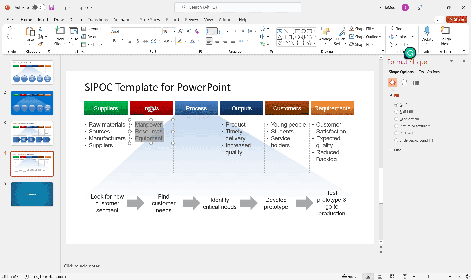 Editable SIPOC Diagram template for PowerPoint Presentations