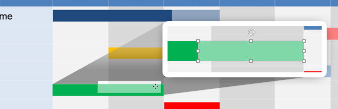 Amount of Work Done Example in a Gantt Chart design created in PowerPoint