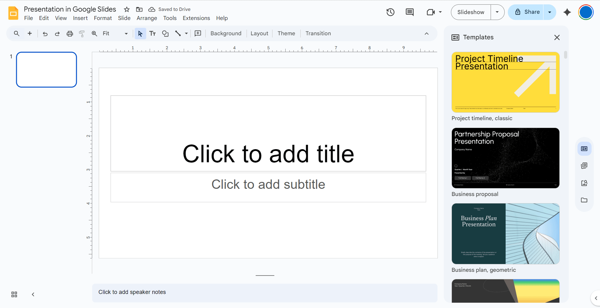 Software for presentations Google Slides