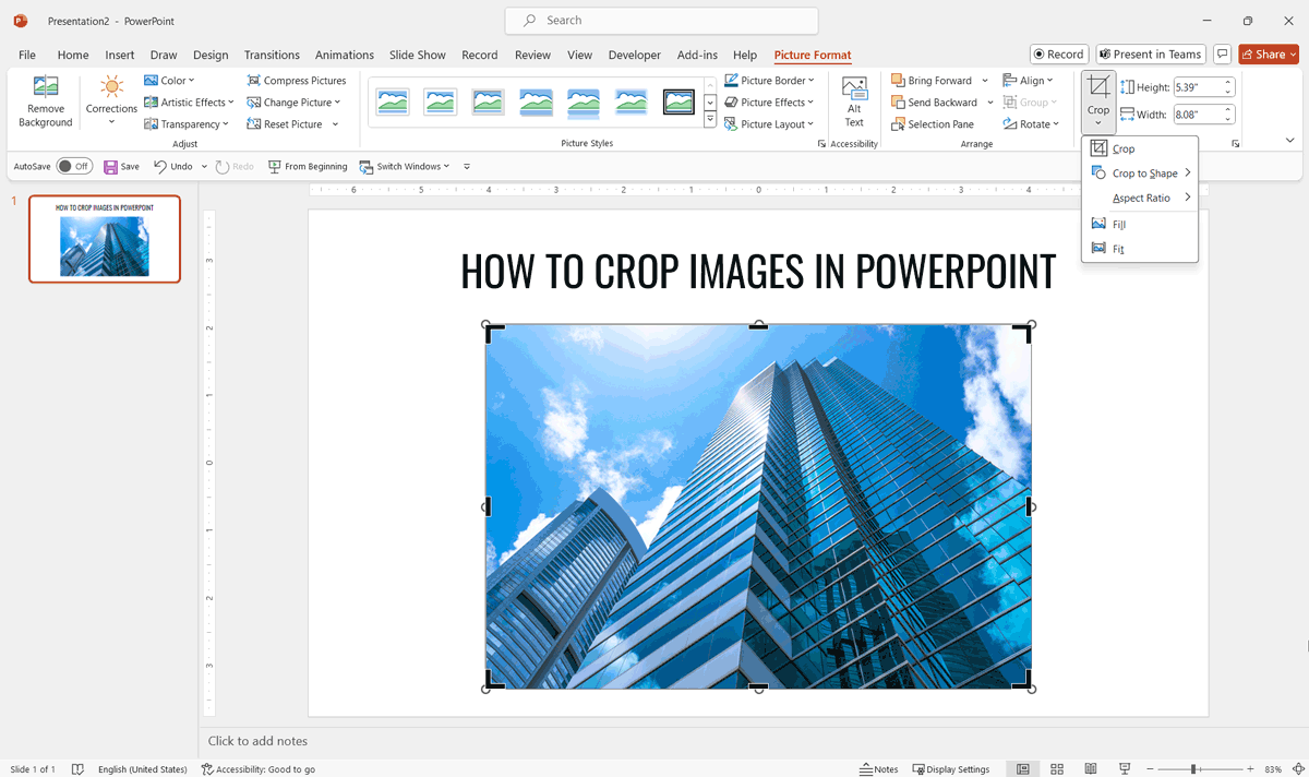 How to crop images in PowerPoint