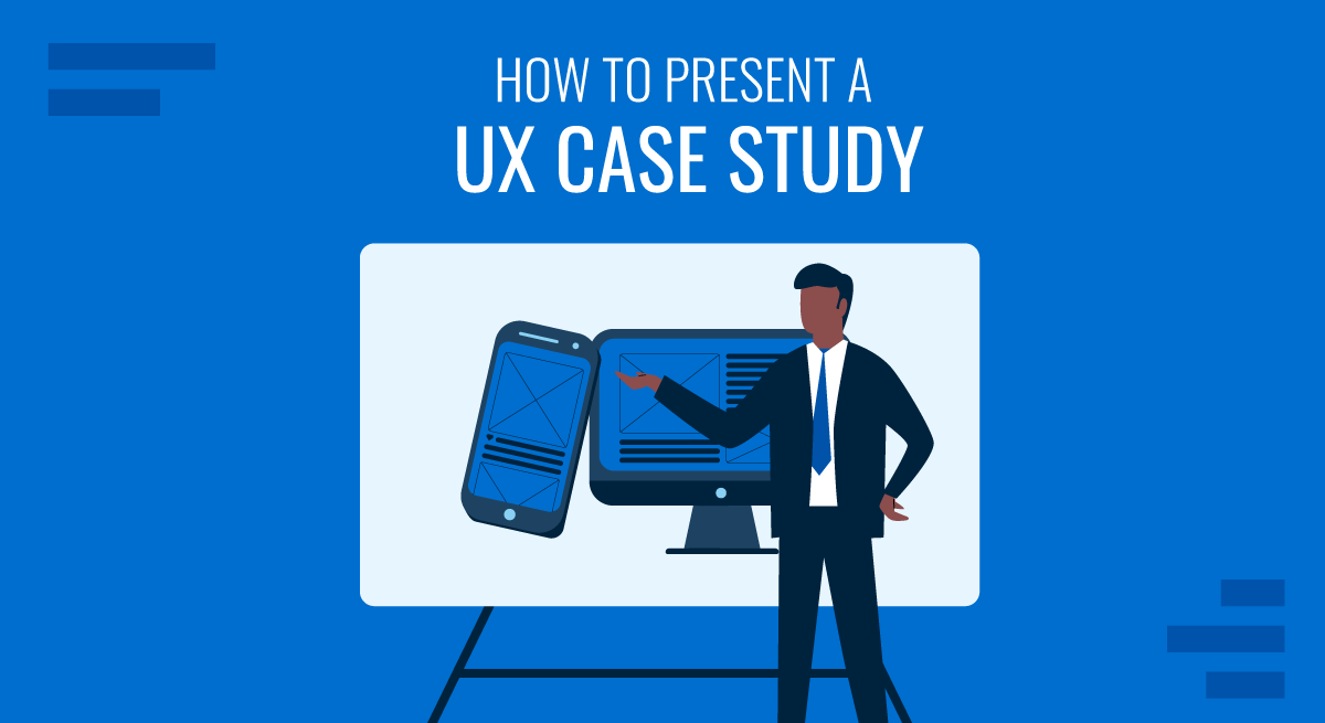Cover for How to Present a UX Case Study by SlideModel