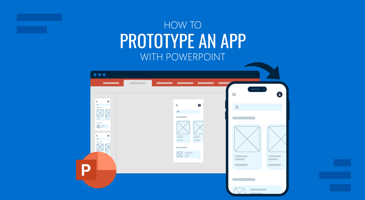 Cover for How to Prototype an App with PowerPoint guide by SlideModel