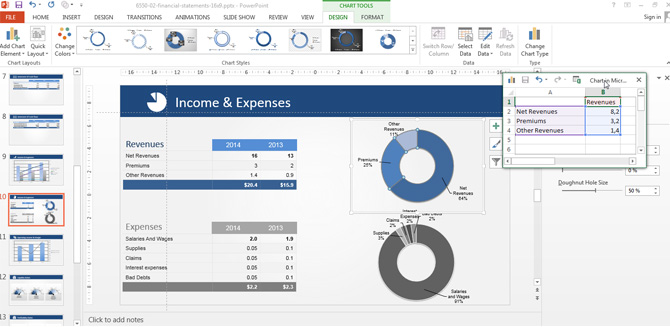 Income and Expenses Pie Chart PowerPoint