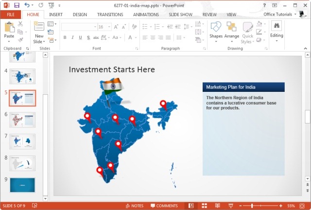 india flag template for powerpoint