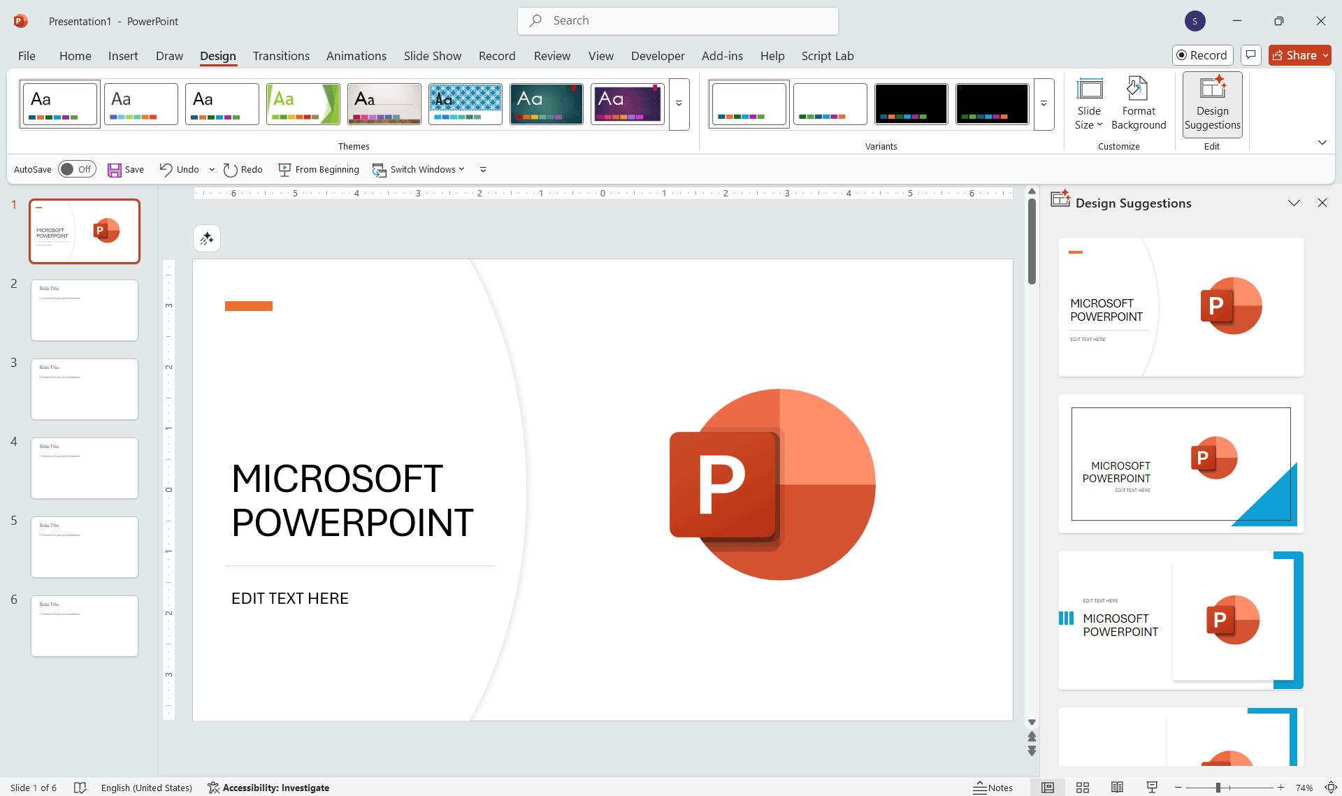 PowerPoint presentation software with Copilot