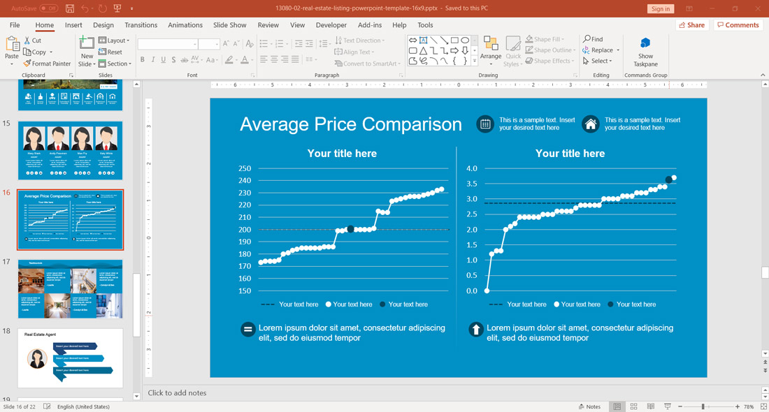Price Comparison Real Estate Houses Slide design for PowerPoint