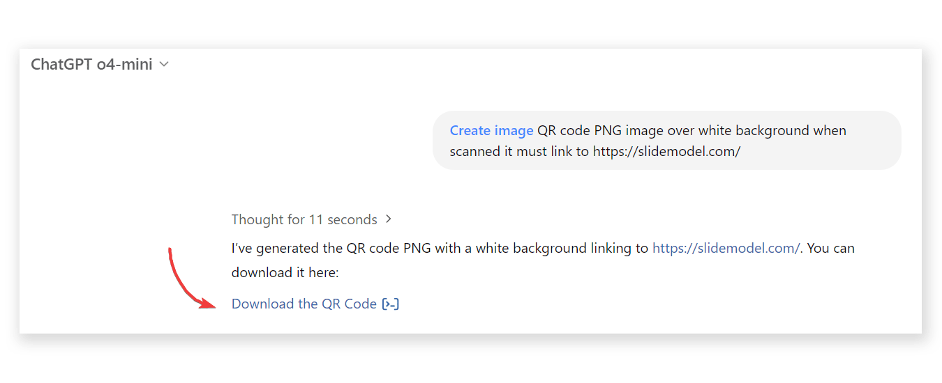 Using ChatGPT o4-mini to generate a scannable QR Code