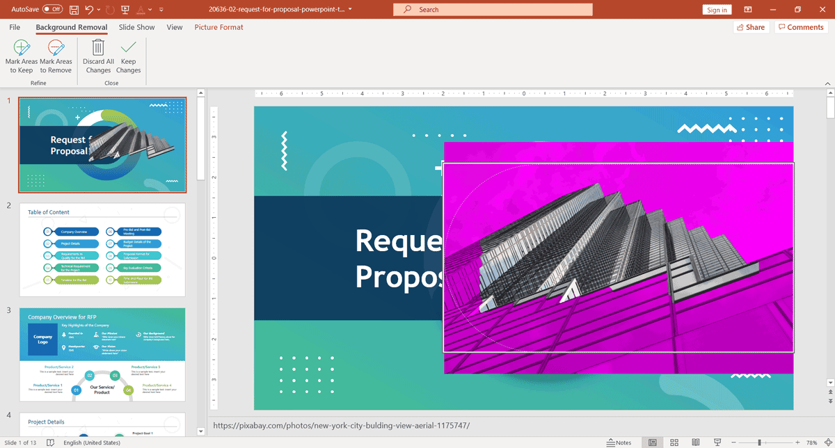 Với tính năng remote background PowerPoint slide area to remove and keep, bạn có thể dễ dàng loại bỏ các phần nền không cần thiết của bài thuyết trình một cách nhanh chóng và dễ dàng. Với tính năng này, bạn có thể tạo ra các trang bìa tuyệt đẹp và chuyên nghiệp cho bài thuyết trình của mình.
