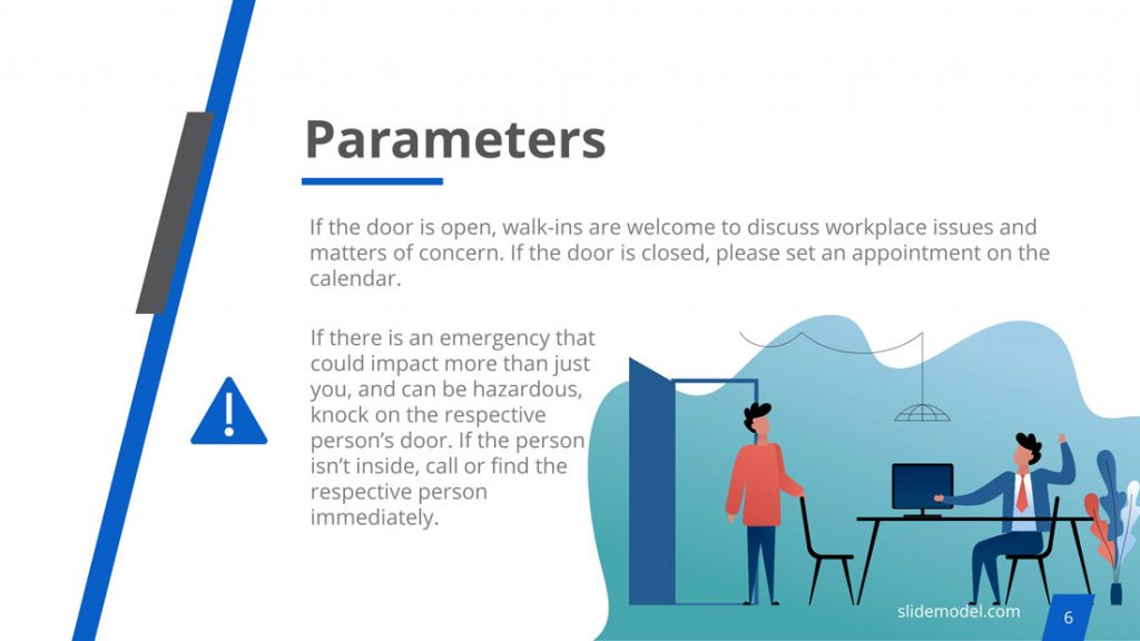 Parameter of a Good Open Door Policy PowerPoint Template