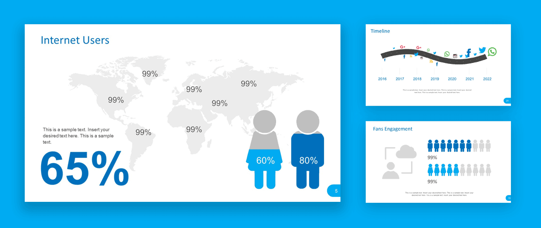 Example of Infographic Slide design for Social Media Reports