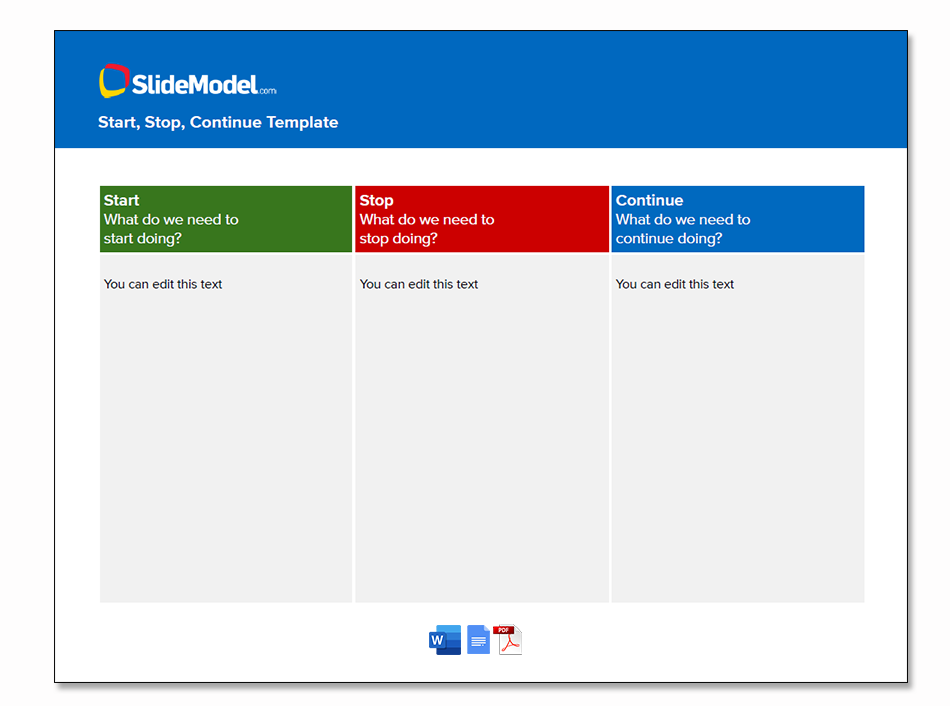 Free Start Stop Continue Template