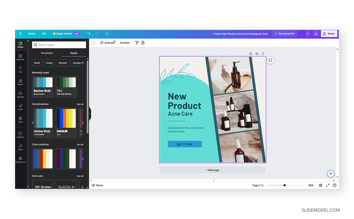 Styles Tab in Canva