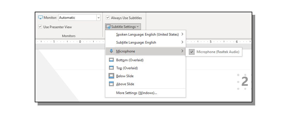 Using Subtitles and Captioning in PowerPoint