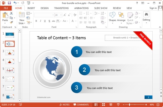 table of content for powerpoint