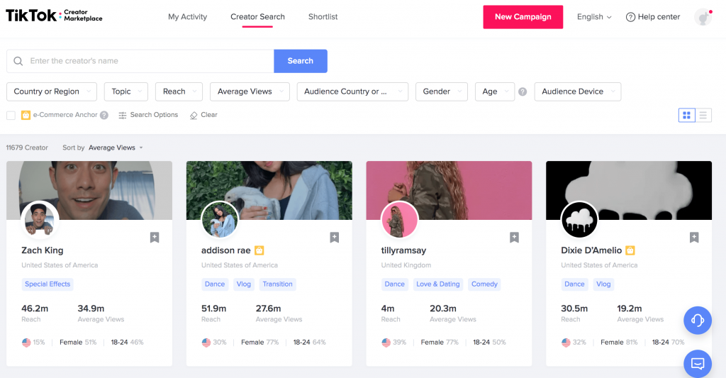 TikTok Creator Search Marketplace