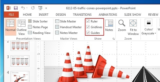 traffic cones powerpoint template