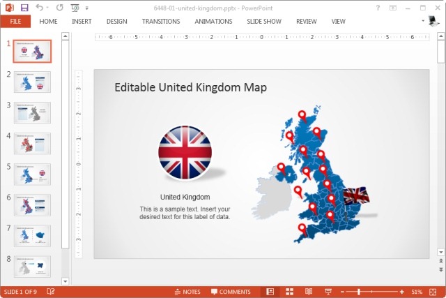uk map template for powerpoint