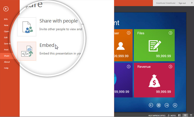 Upload a PowerPoint presentation online using OneDrive