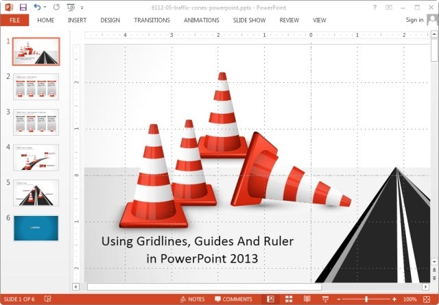 using gridlines, guides and ruler in powerpoint 2013