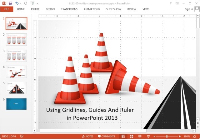 powerpoint change grid size