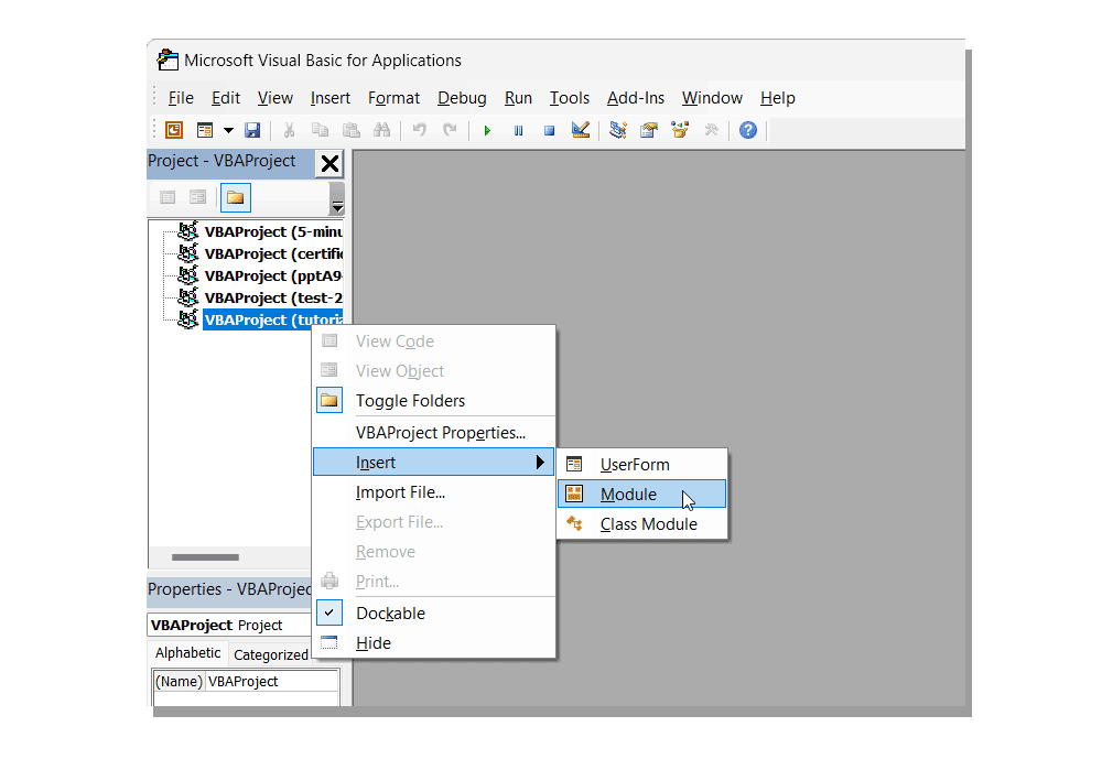 How to insert a new VBA Module in PowerPoint using Visual Basic for Applications